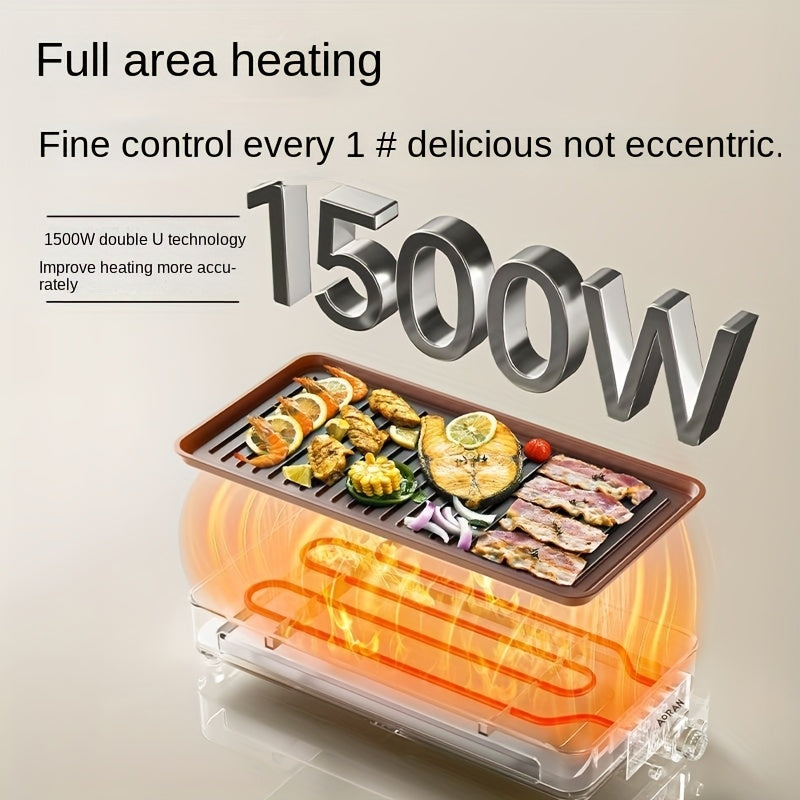 Aoran 1500W Smokeless Electric Grill Indoor Nonstick