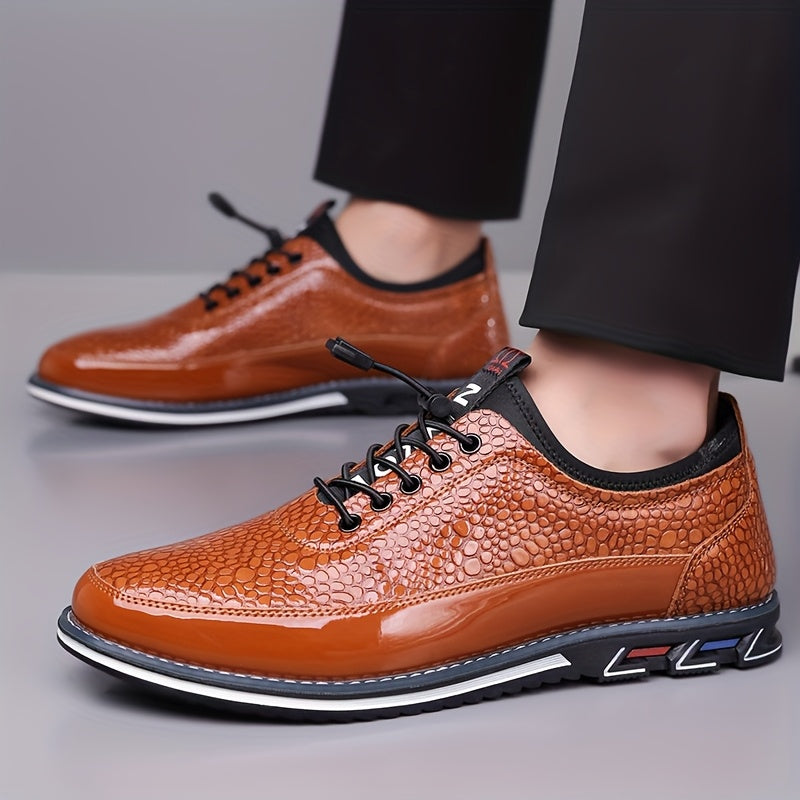 All Nations Emporium Crocodile Pattern Men Business Shoes