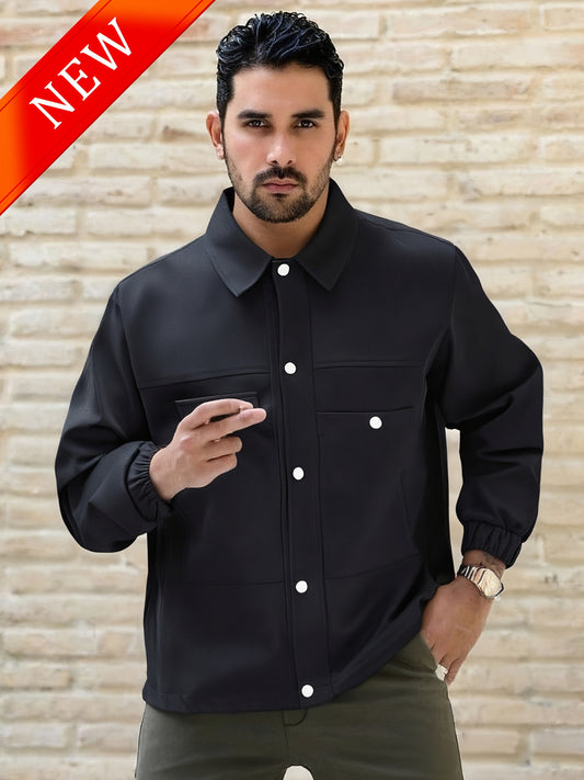 Nosize Men Heavyweight Denim Jacket Lapel Button Front