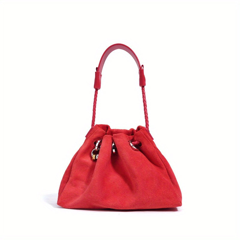 Genuine Leather Crossbody Bag With Zipper Closure And Strap