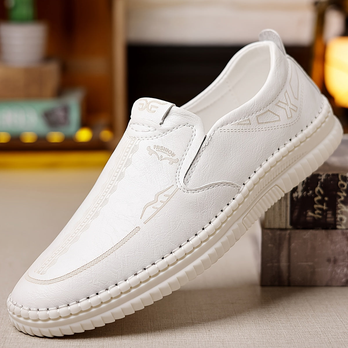 Men's Casual Slip On Shoes PU Upper Rubber Sole All Season