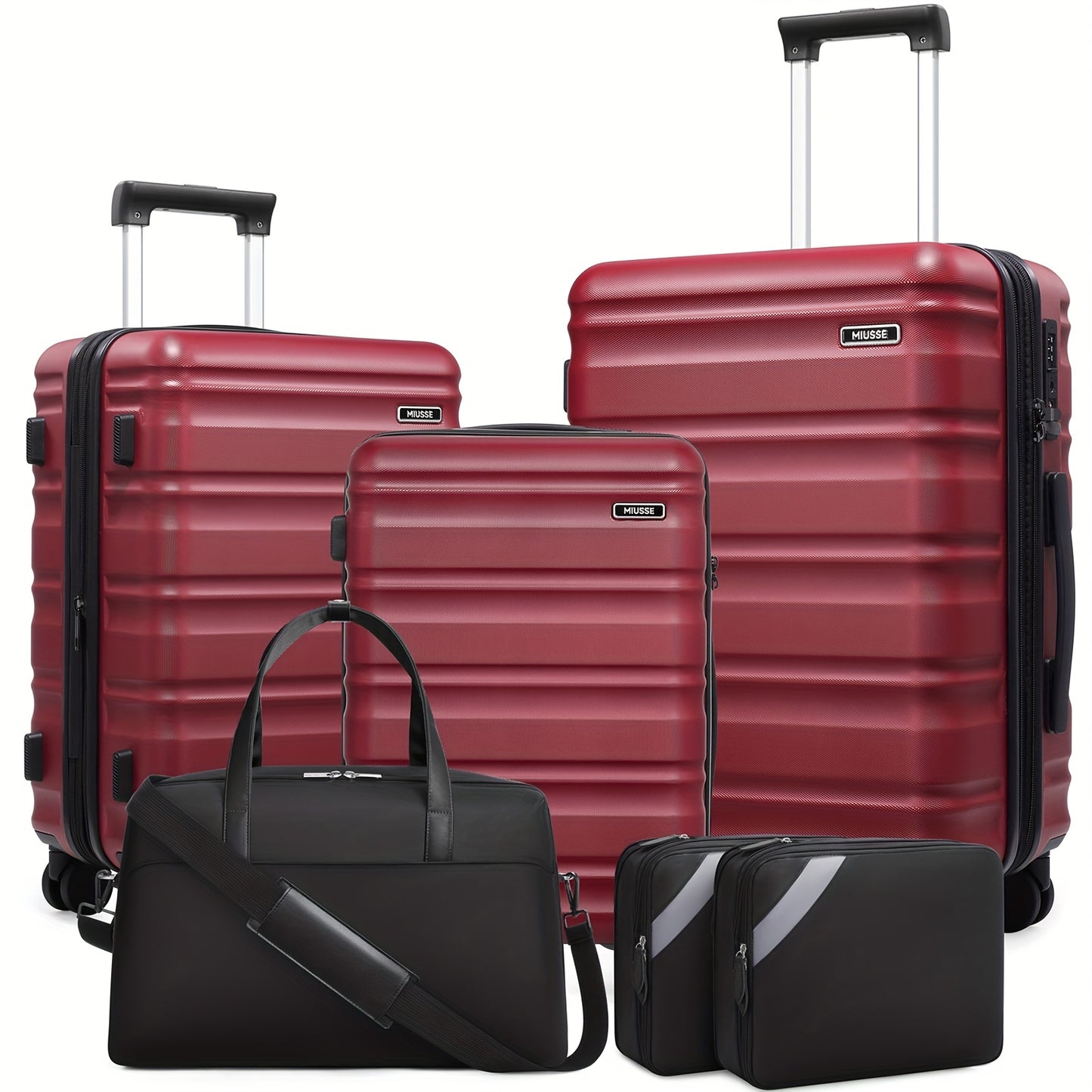 Suitcase Set 6pcs, 20/24/28 IN Expandable Carry On Luggage With TSA Lock Spinner Wheels Telescopic Handle, PC Hard Shell Luggage Set