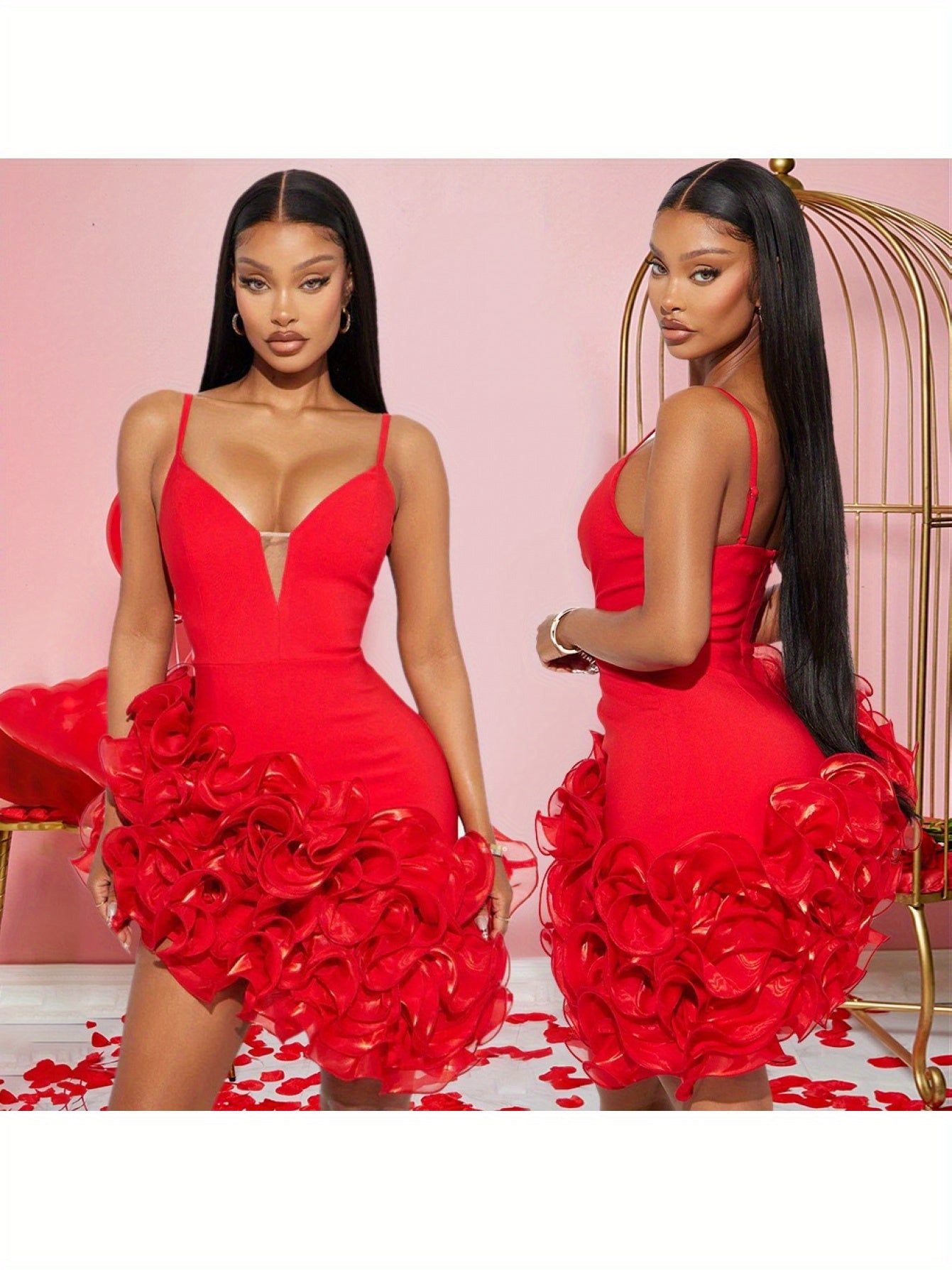 Womens Sexy Low Cut Bodycon Party Dress For Evening Wear