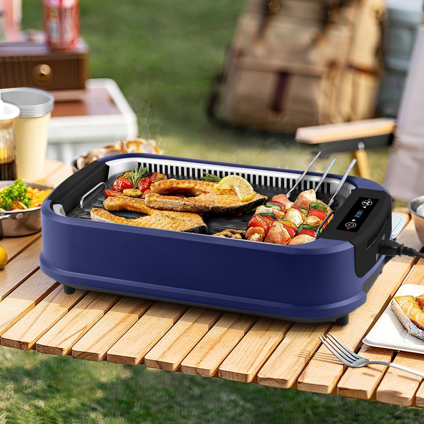 Smokeless Electric Grill With Turbo Smoke Extractor