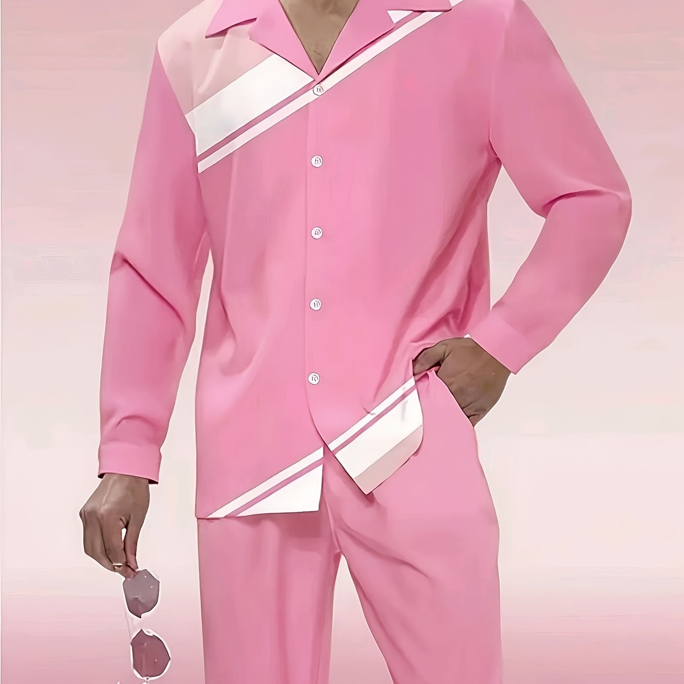 Halloween 2 Piece Men Long Sleeve Shirt And Trousers Set Outfit