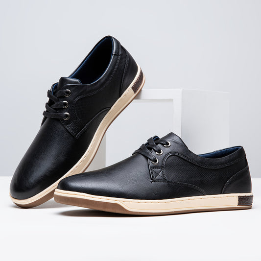 JOUSEN Men's Glossy Low Top Sneakers Breathable Mesh Lining