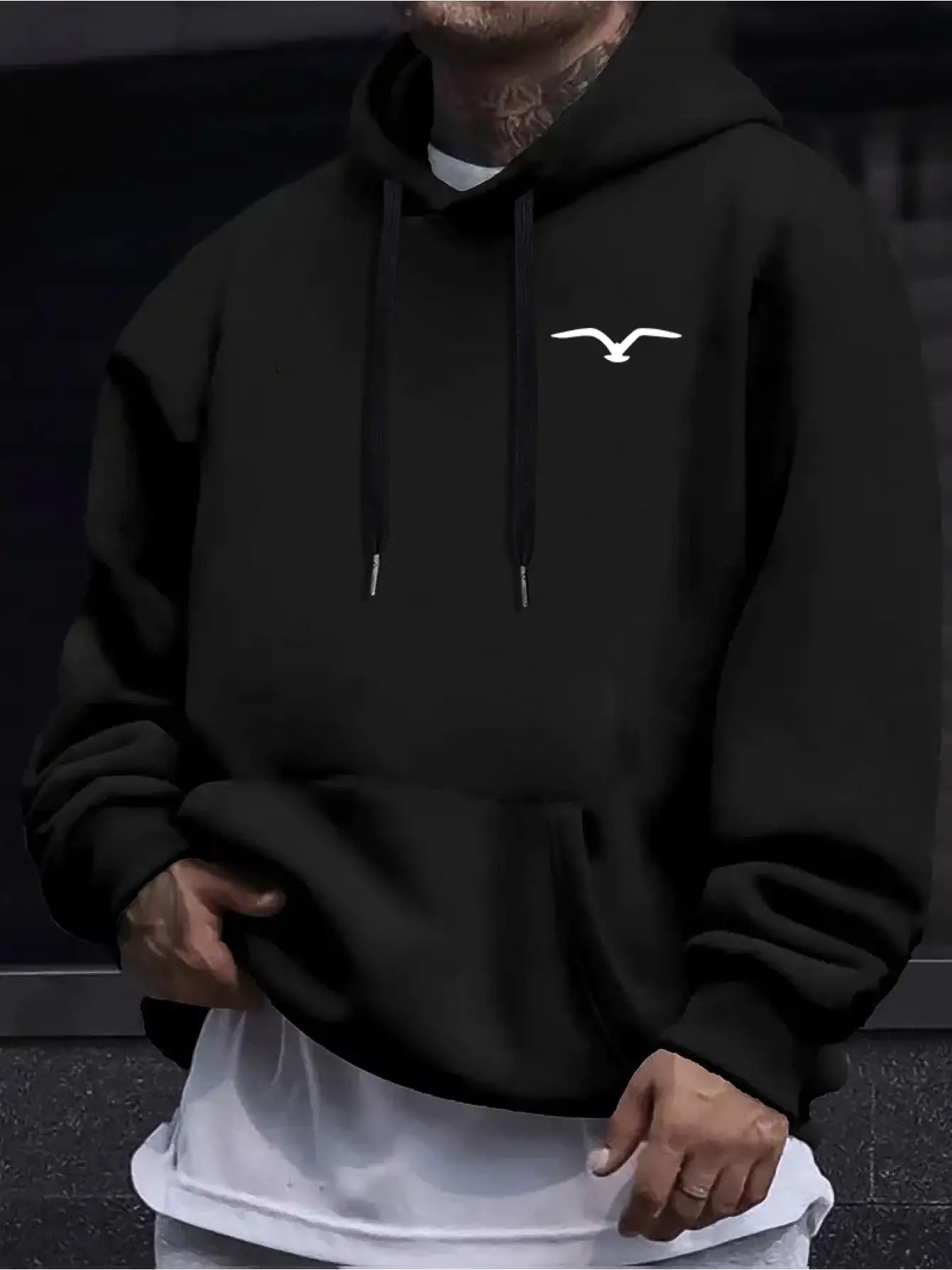 Idea Mens Heavyweight Hooded Sweatshirt Drawstring Hood