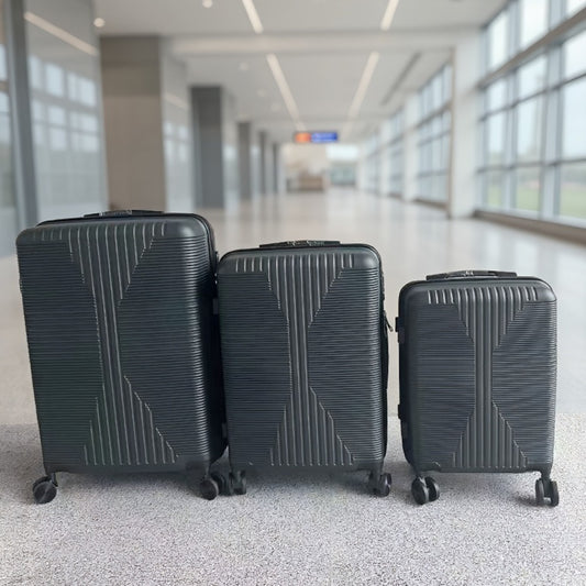 LEADZM Travel Set 3 Piece Hardshell Carry On Double Spinner