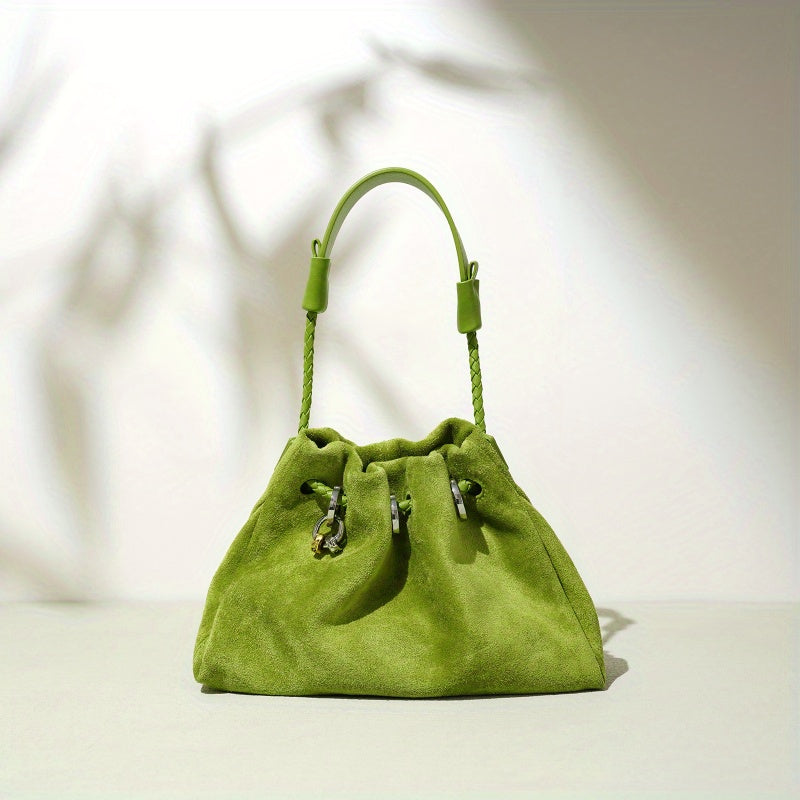 Genuine Leather Crossbody Bag With Zipper Closure And Strap