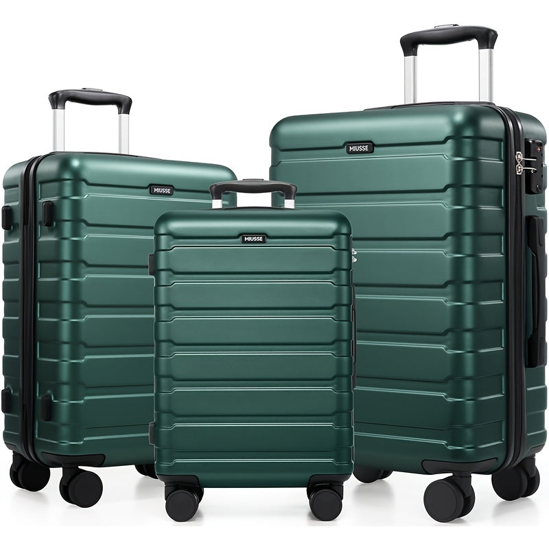 Miusse Three Piece Luggage Set ABS PC Expandable TSA Locks