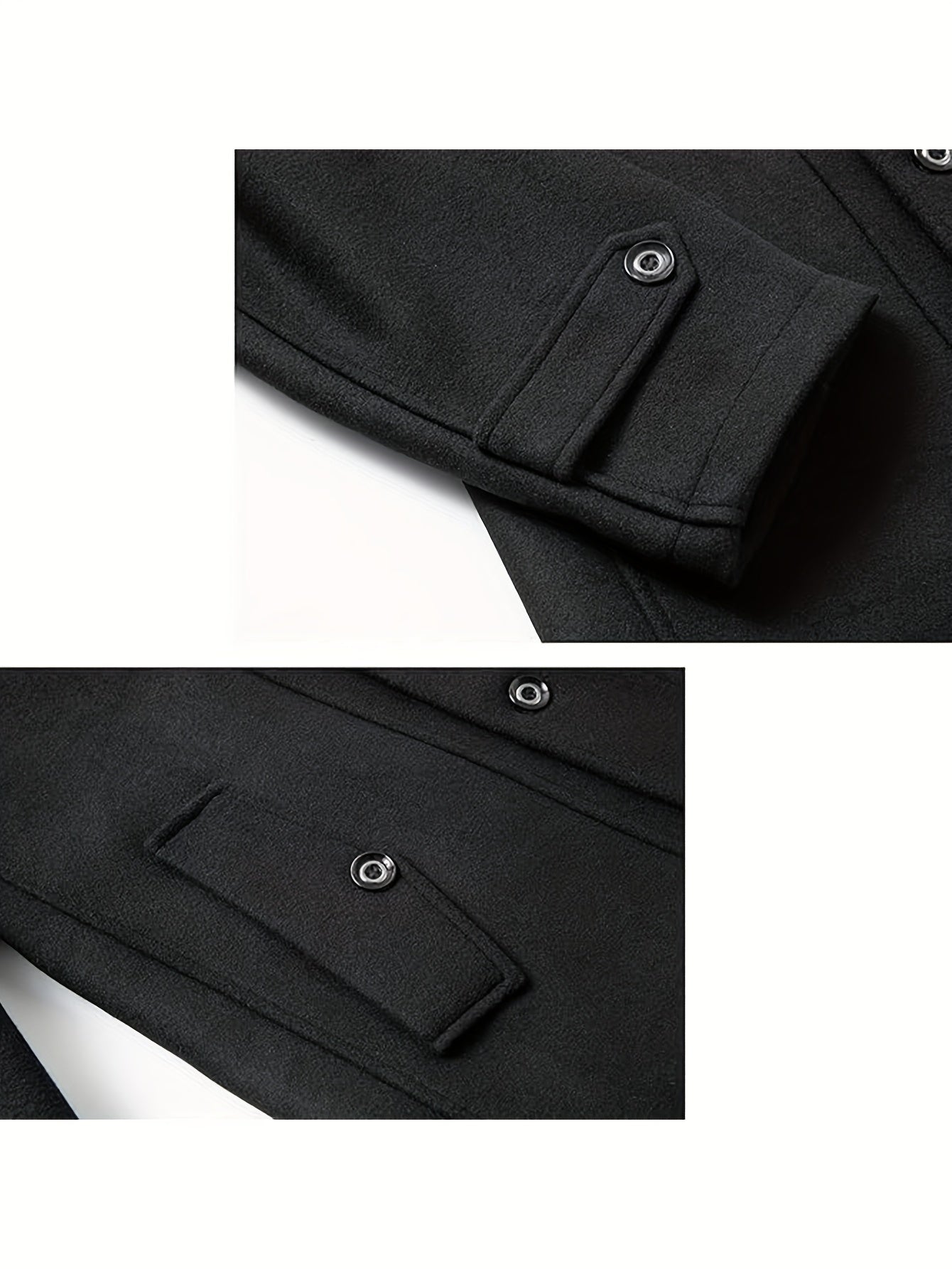 INVACHI Wool Blend Trench Coat With Detachable Scarf
