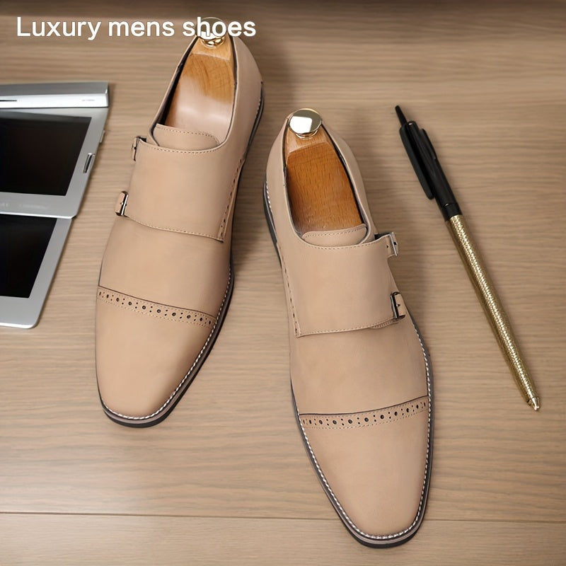 Mens Plus Size Fashion Formal Shoes Square Toe Casual