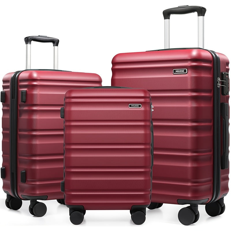 Hard Shell Luggage 3pc Set With Spinner Wheels TSA Lock