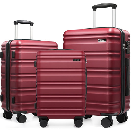 Hard Shell Luggage 3pc Set With Spinner Wheels TSA Lock