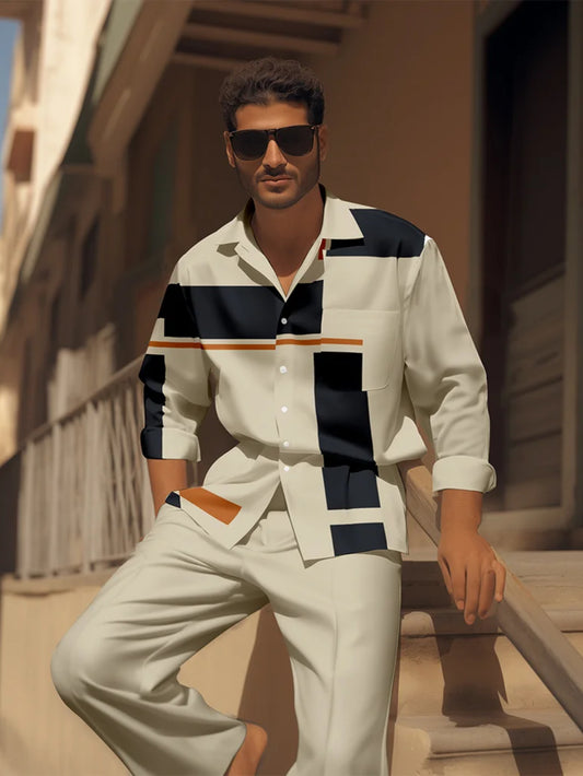 Men's Luxury Soft Fabric Suit Set European Style All Season