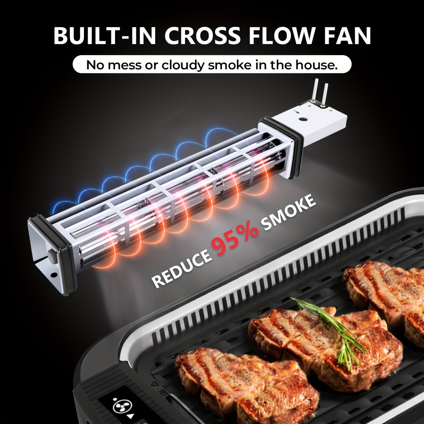 Commercial Electric Rotisserie Grill 1500W Turbo Extractor