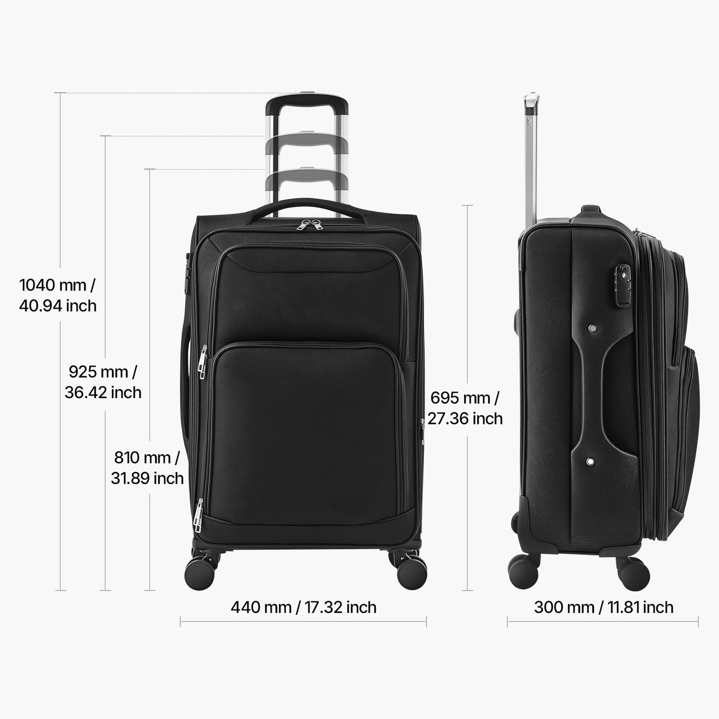VEVOR Expandable Luggage With Spinner Wheels Carry On