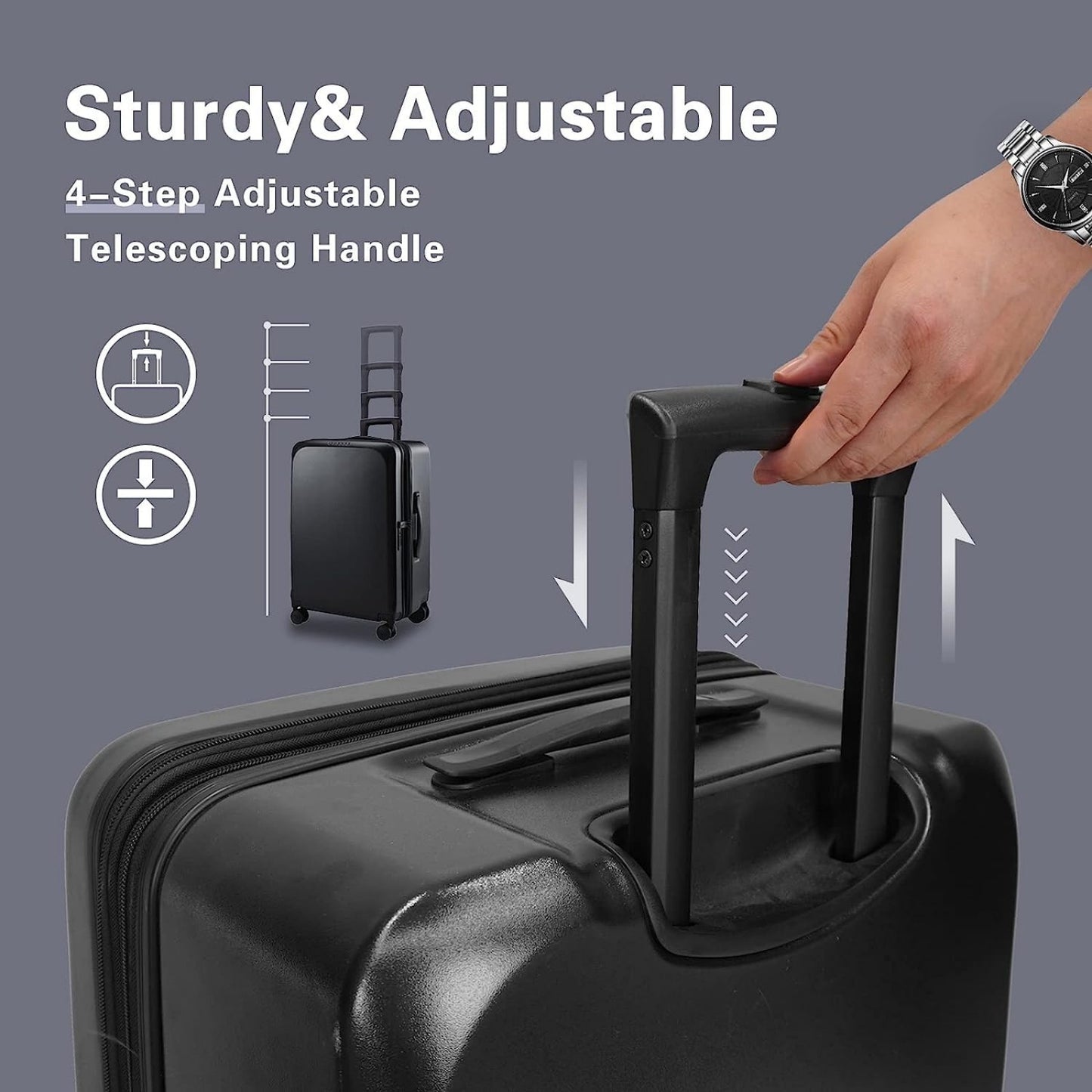 AMAGENIX Expandable Hardshell Luggage Set Spinner Wheels