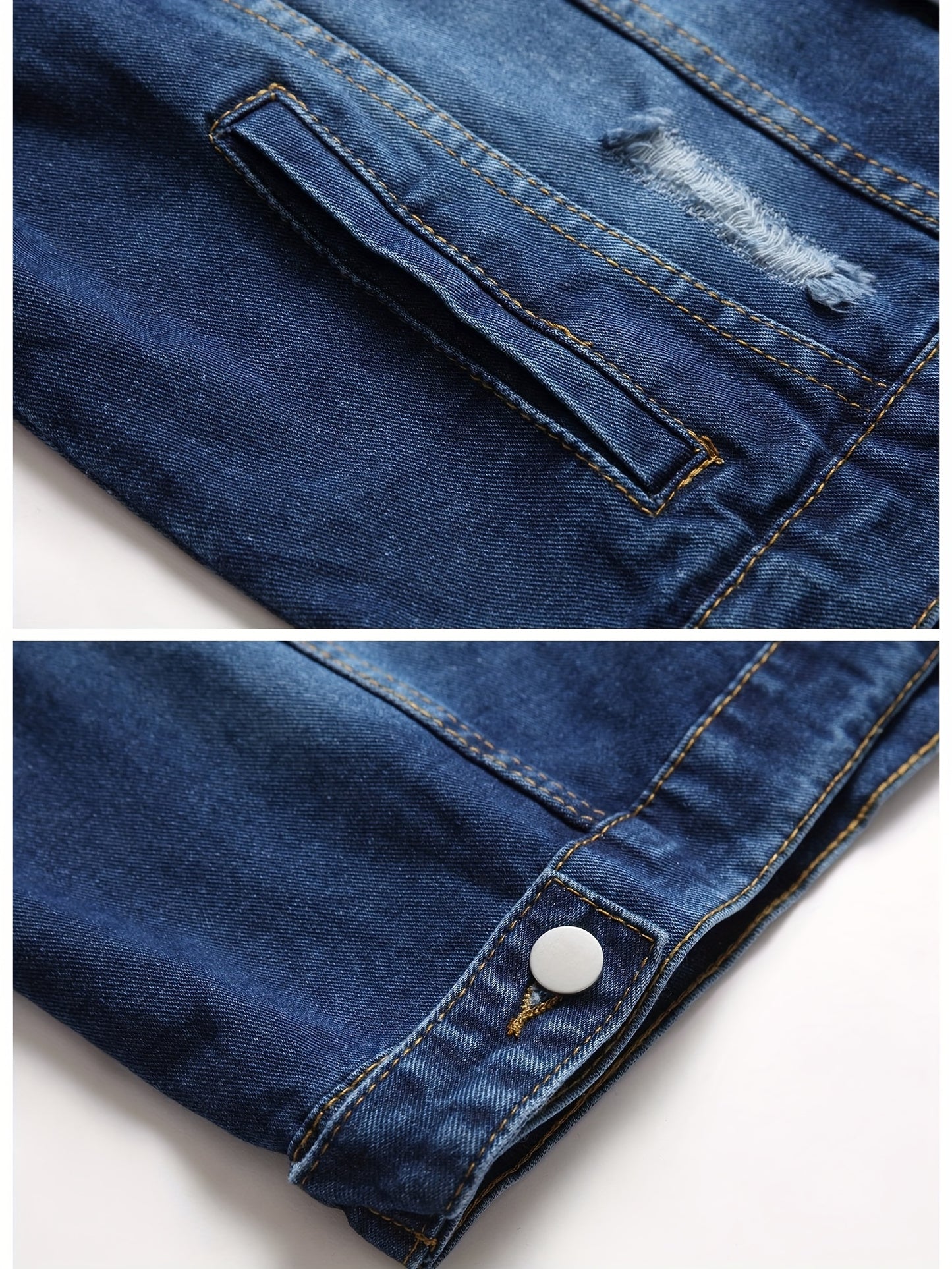 LZLER Hooded Denim Jacket For Men Casual Slim Fit Style