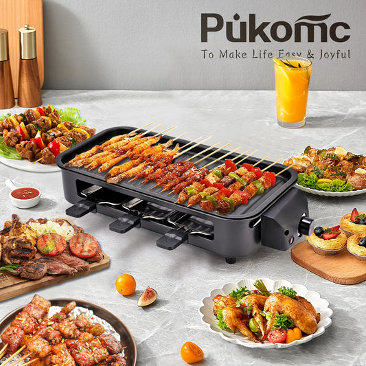PUKOMC Electric Commercial Griddle 1500W Indoor Smokeless