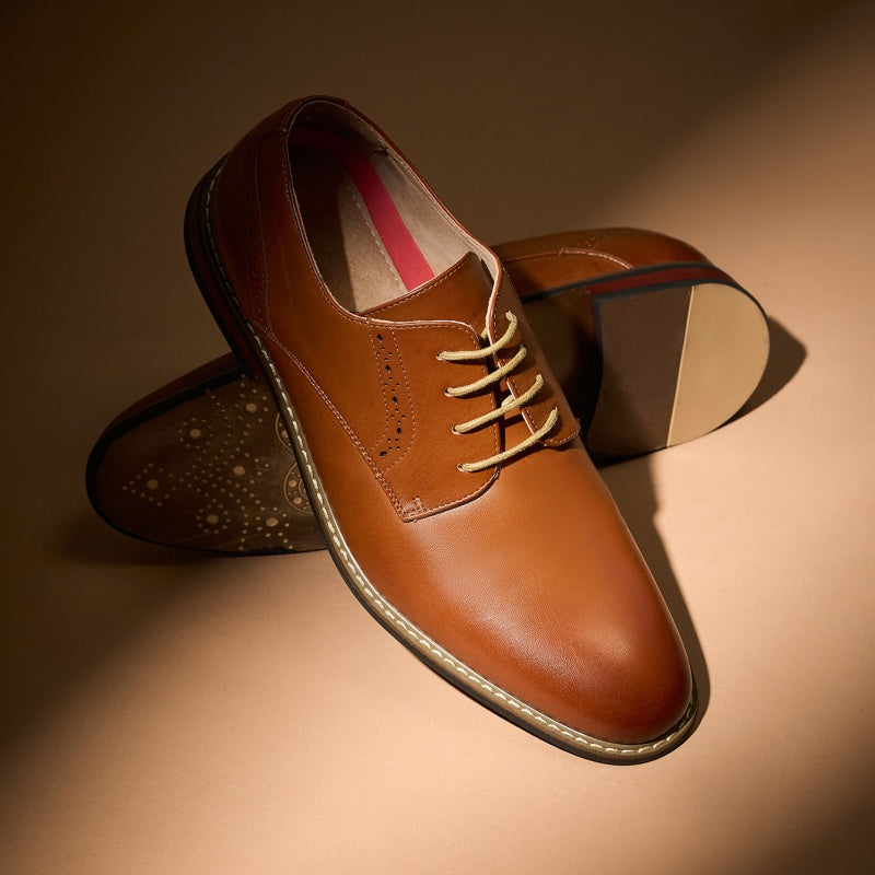 Bruno Marc Mens Wide Solid Dress Shoes With Rubber Sole