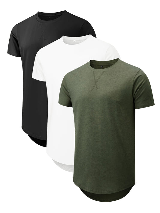 COMDECEVIS 3 Pack Mens Cotton Crew Neck T Shirts Casual