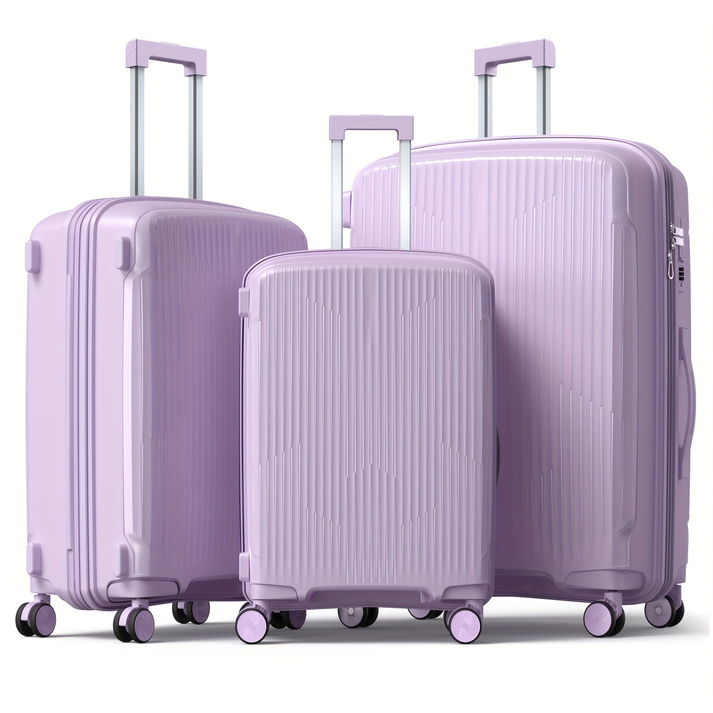 NAZHURA 3pc Luggage Set Hardshell Spinner Wheels Case Lock