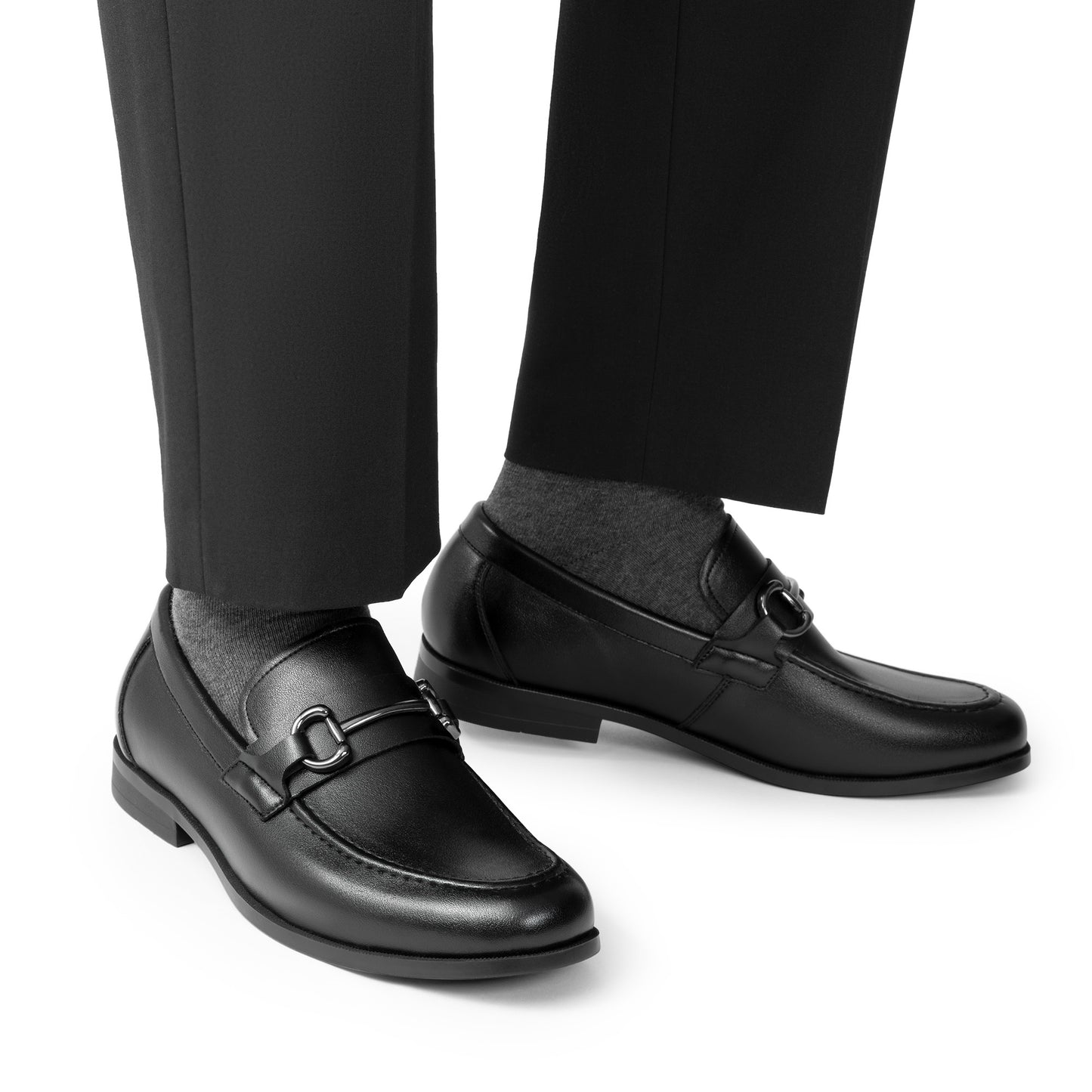 BRUNO MARC Men Classic Slip On Penny Loafers With Buckles