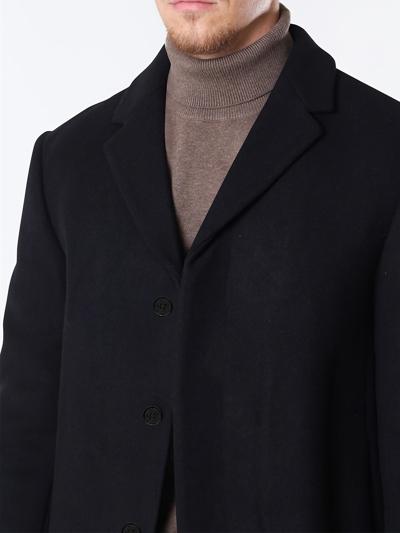 BOWOWOR Mens Slim Fit Trench Coat Notched Collar Outerwear