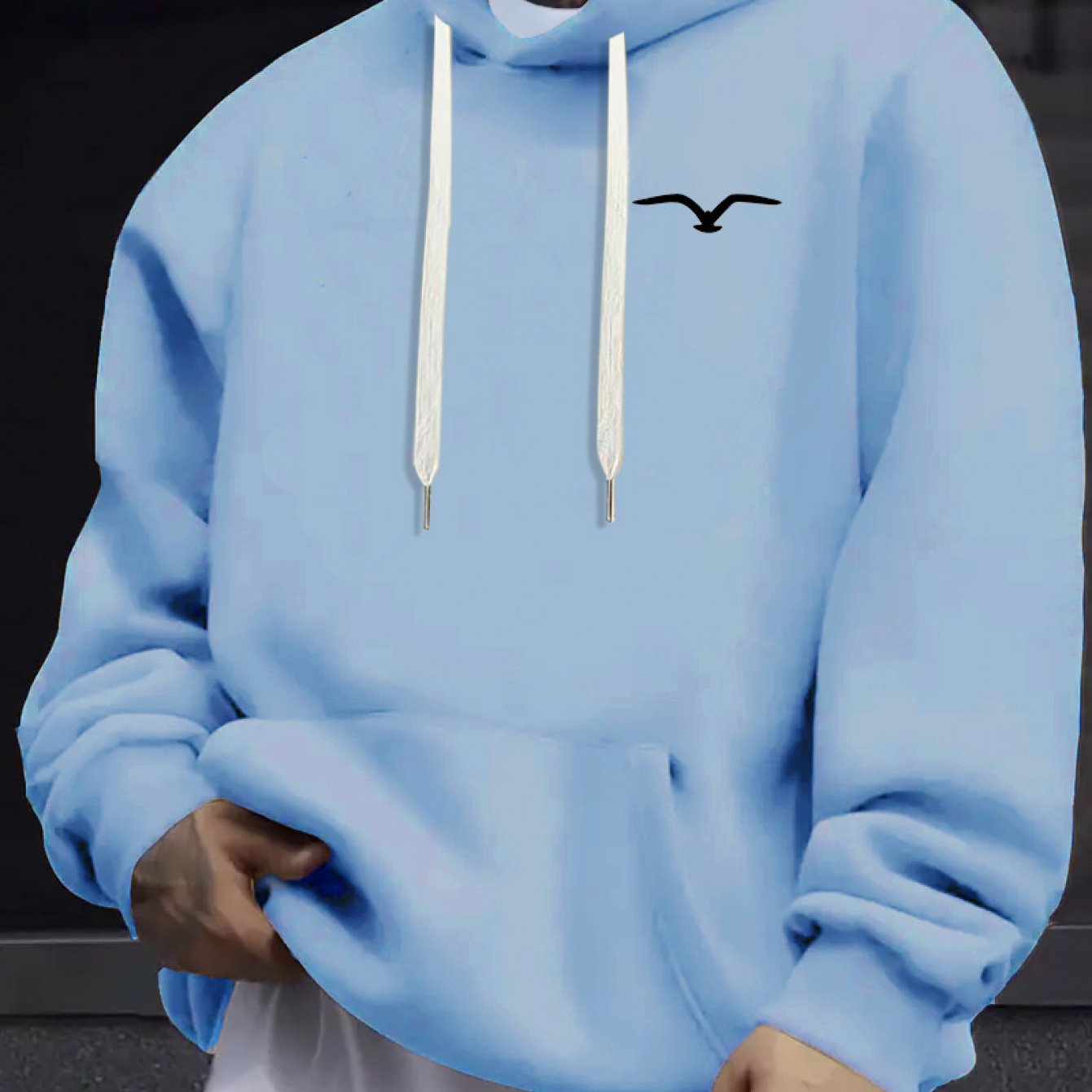 Idea Mens Heavyweight Hooded Sweatshirt Drawstring Hood