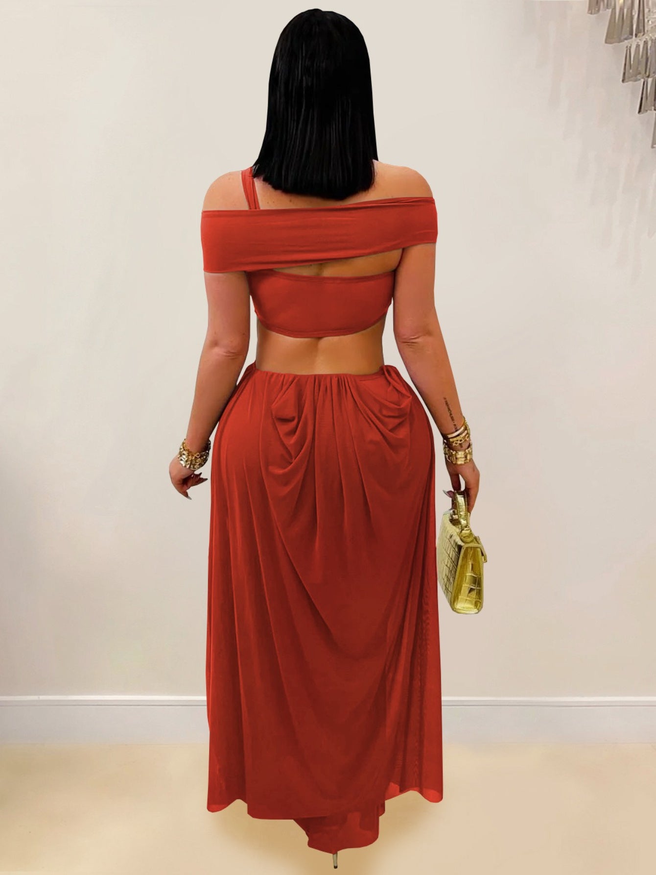 Sexy Strapless Bodycon Sheer Mesh Dress for Evening Wear