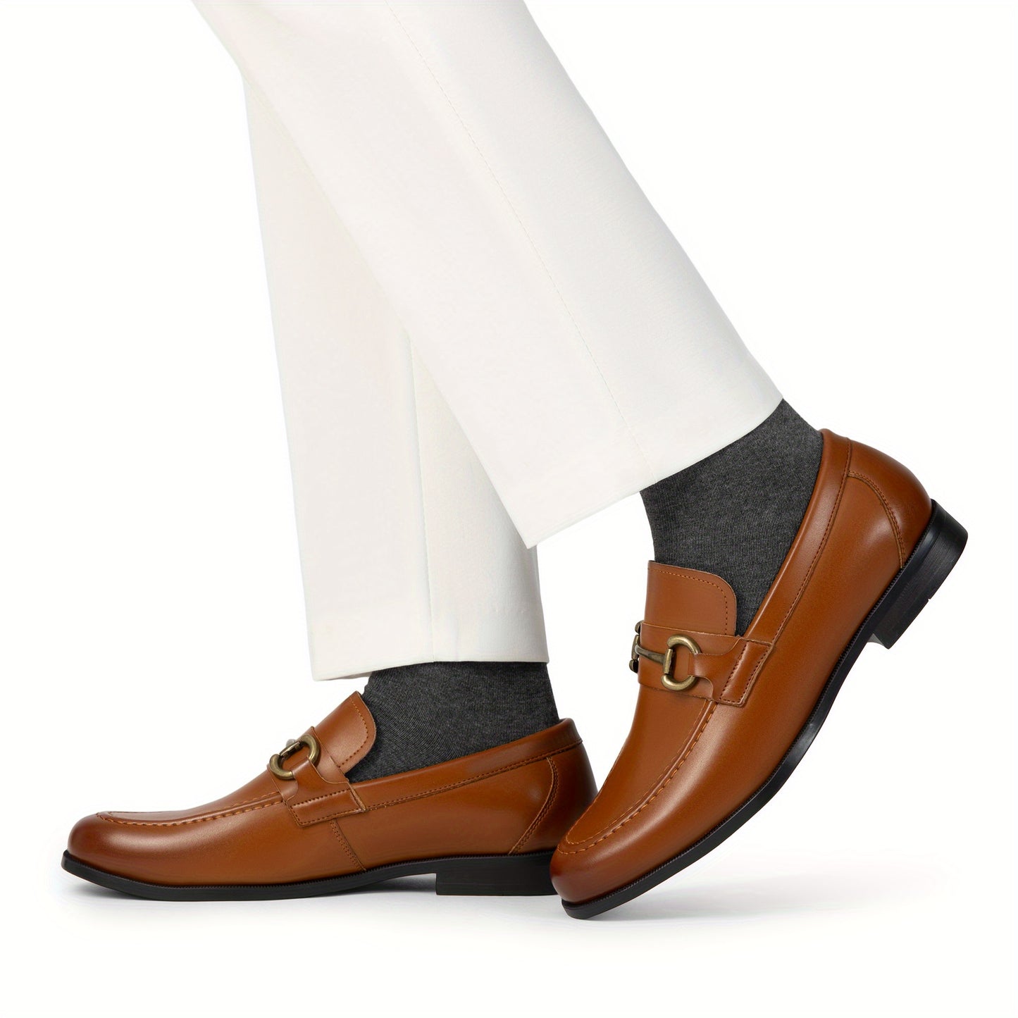 BRUNO MARC Men Classic Slip On Penny Loafers With Buckles