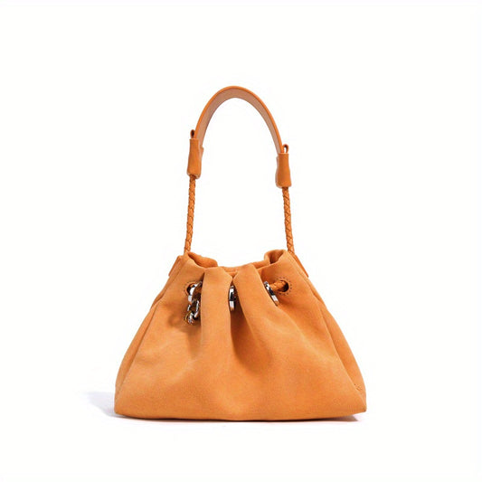 Genuine Leather Crossbody Bag With Zipper Closure And Strap