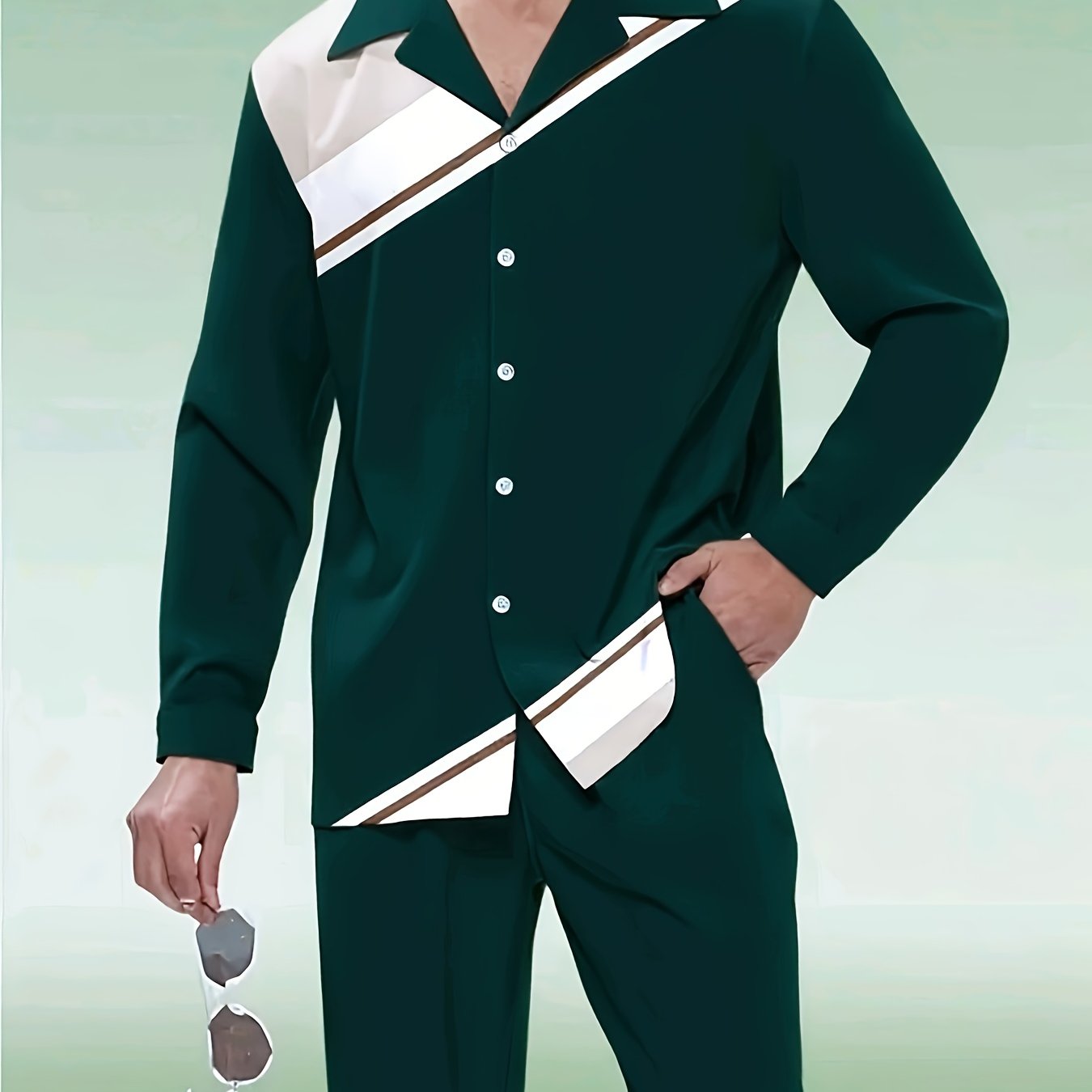 Halloween 2 Piece Men Long Sleeve Shirt And Trousers Set Outfit