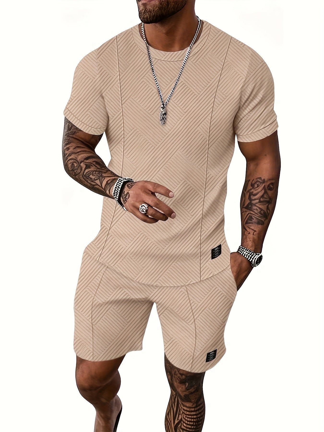 Men's 2 Piece Summer Short Set Casual Tracksuit Jogging