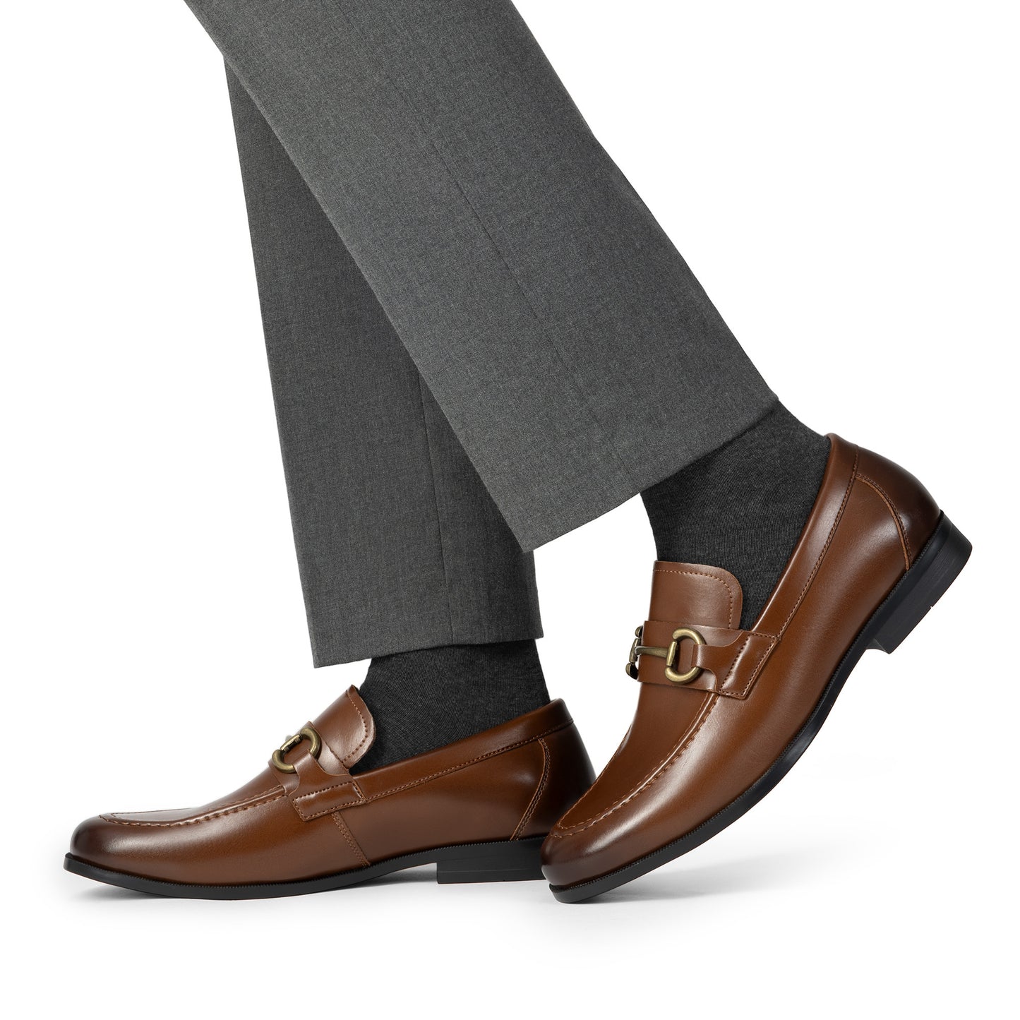 BRUNO MARC Men Classic Slip On Penny Loafers With Buckles