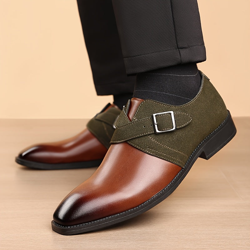 Mens Oxford Shoes Double Monk Straps With Rubber Sole
