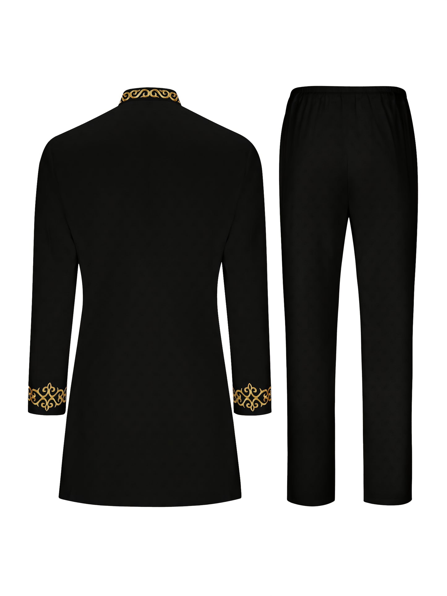 Geometric Pattern Men's Casual Two-Piece Suit Set Polyester