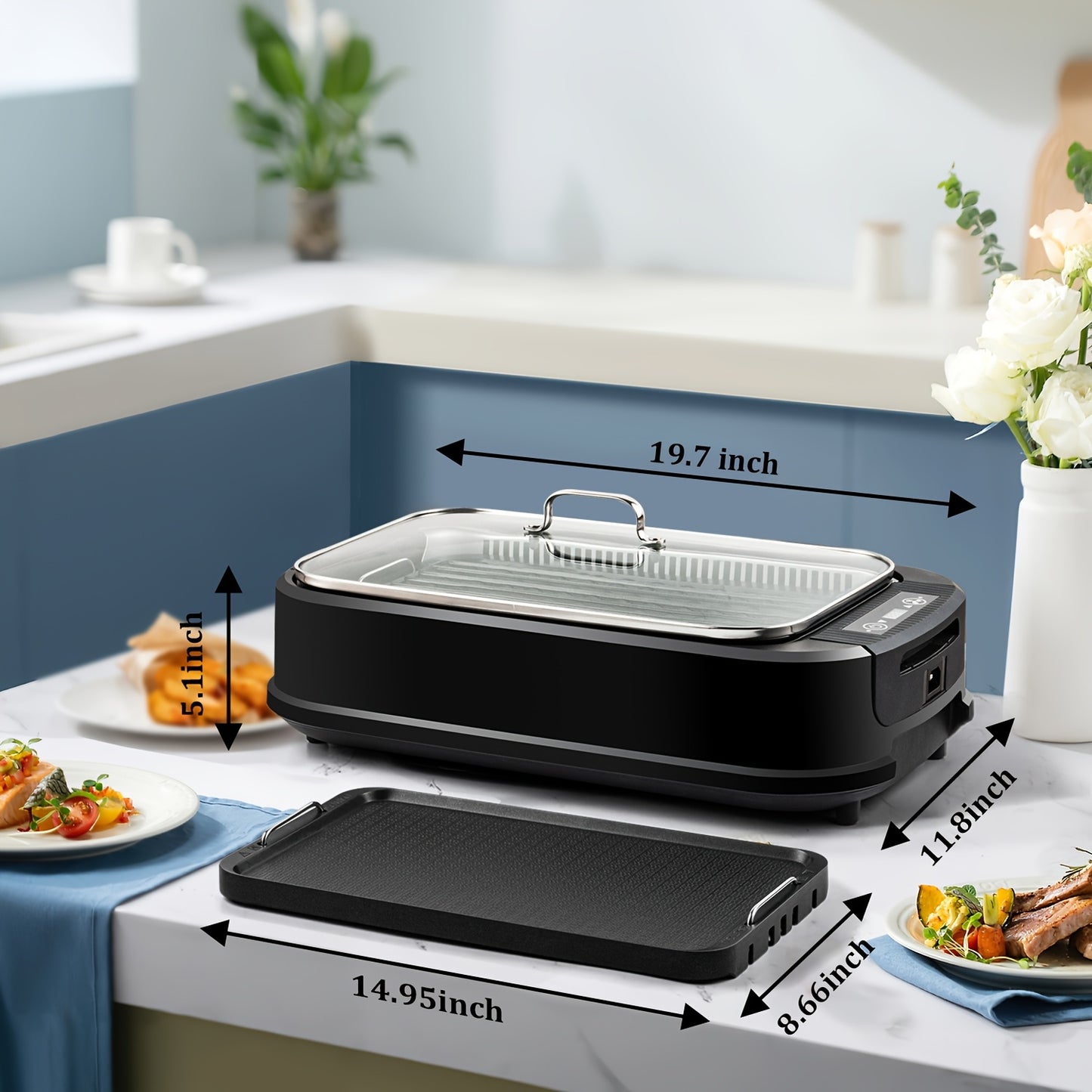 Smokeless Electric Grill With Turbo Smoke Extractor