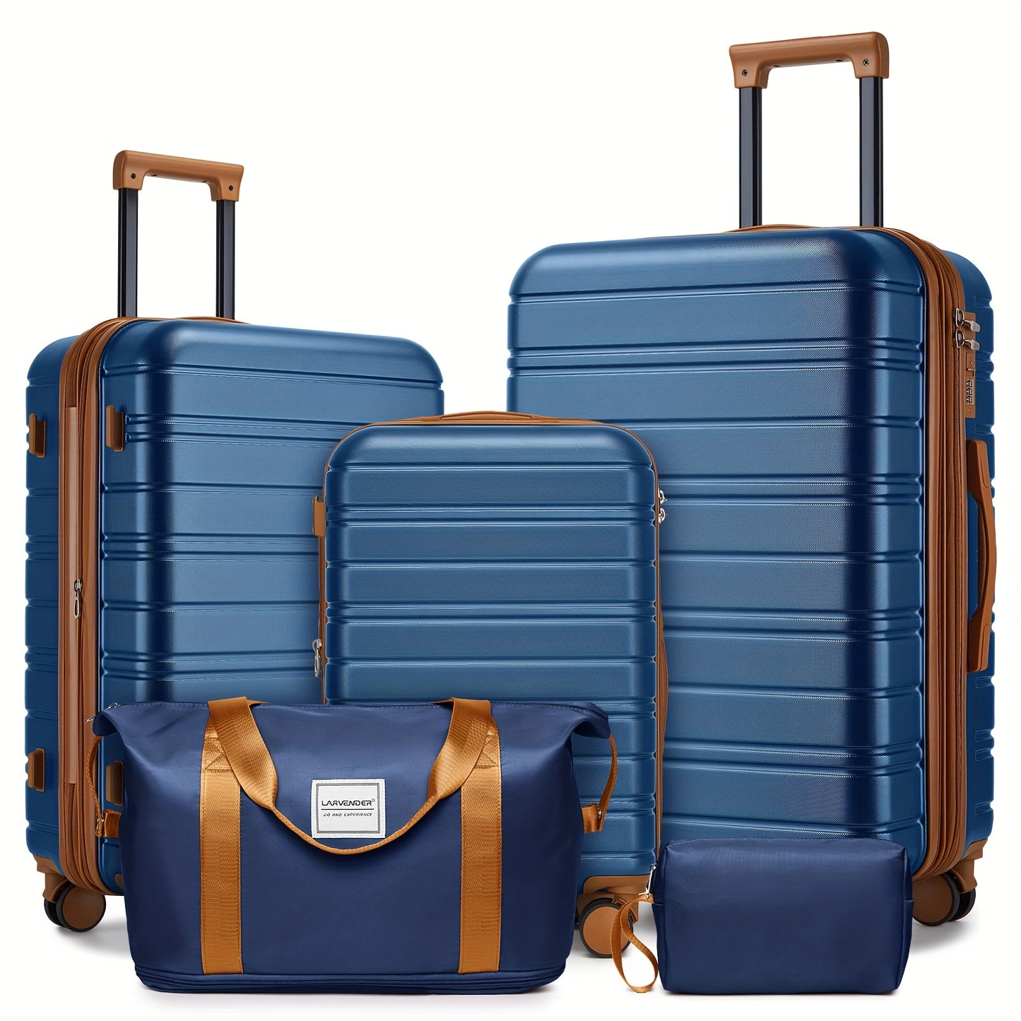 Hardside Luggage Set 5pc With Wheels PC ABS Lightweight