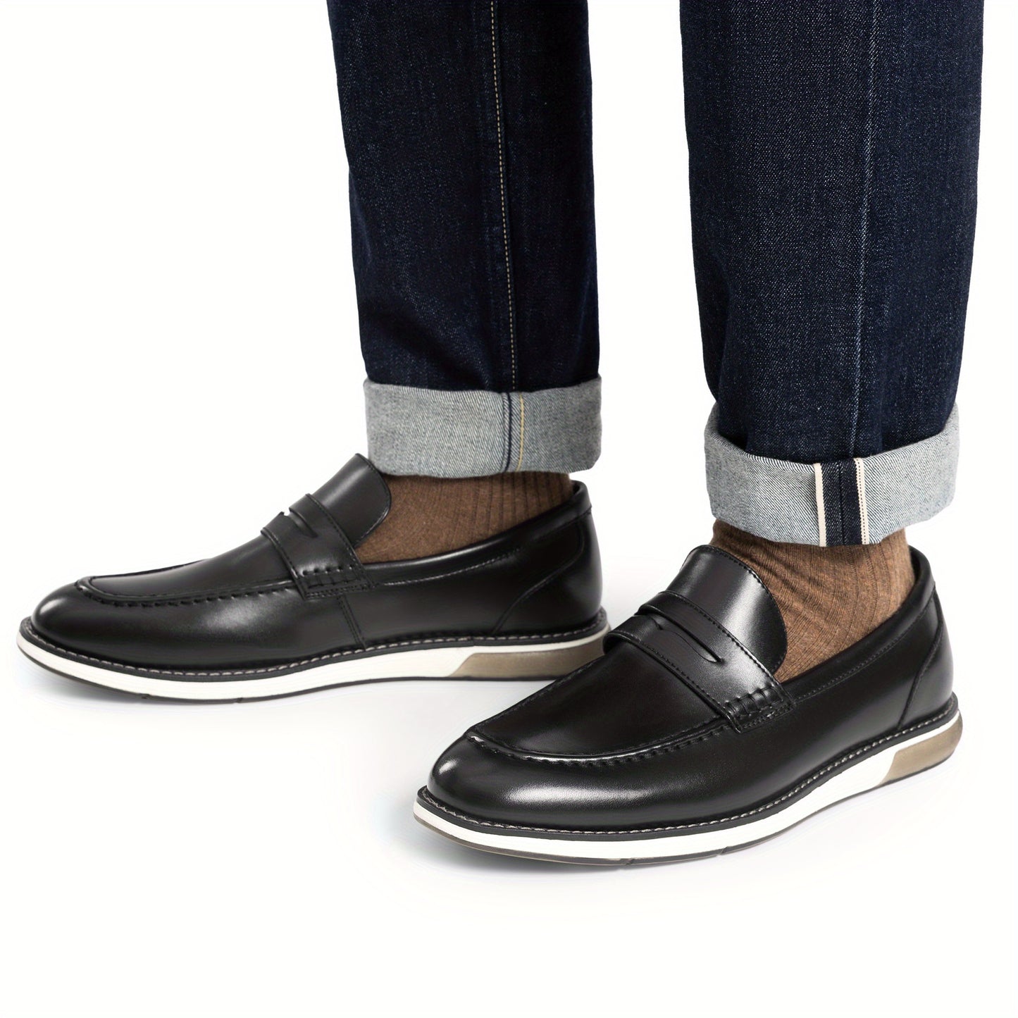 BRUNO MARC Men Slip On Penny Loafers Vegan Dress Shoes