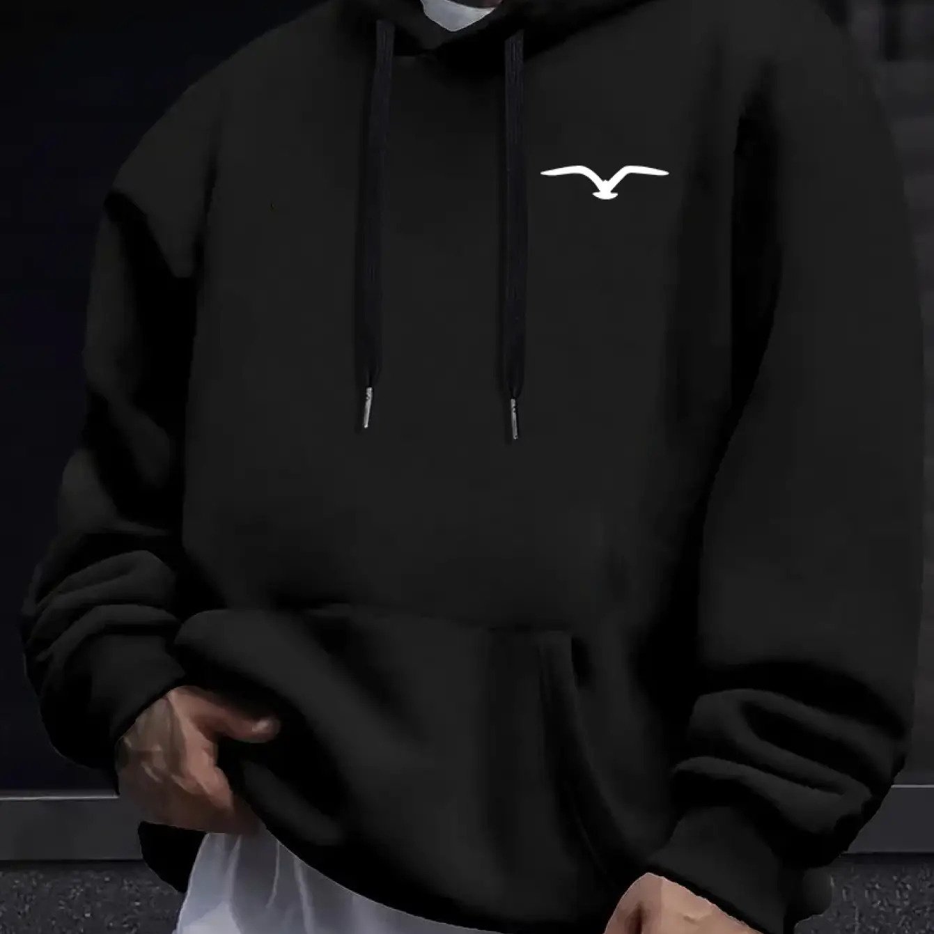 Idea Mens Heavyweight Hooded Sweatshirt Drawstring Hood