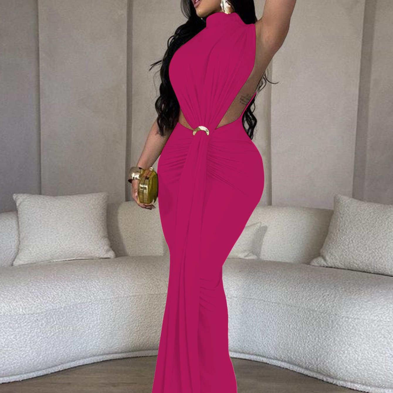 Sleeveless Long Skirt Dress Formal And Casual Occasions