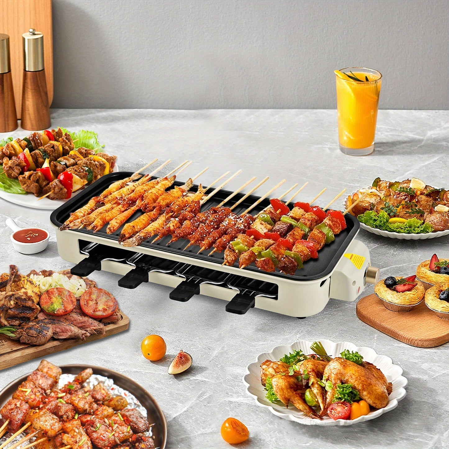 Susteas 1500W Smokeless Indoor Outdoor Electric Grill