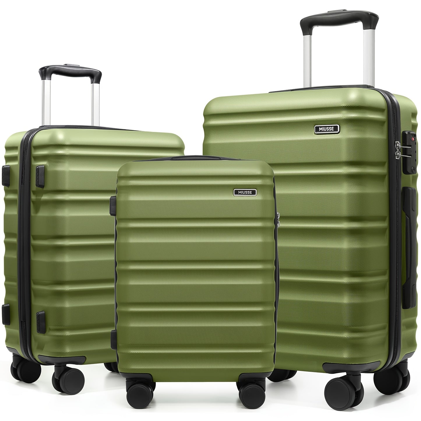 Miusse Three Piece Luggage Set ABS PC Expandable TSA Locks