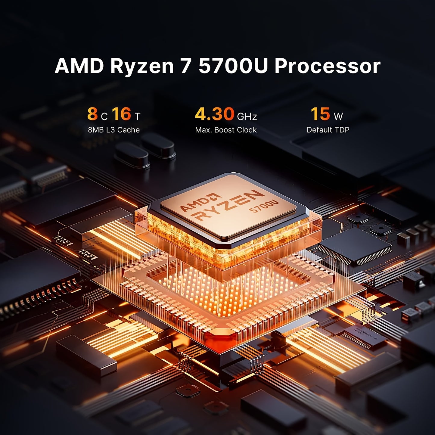 ACEMAGIC AMD Ryzen 7 5700U Laptop 16GB DDR4 512GB NVMe