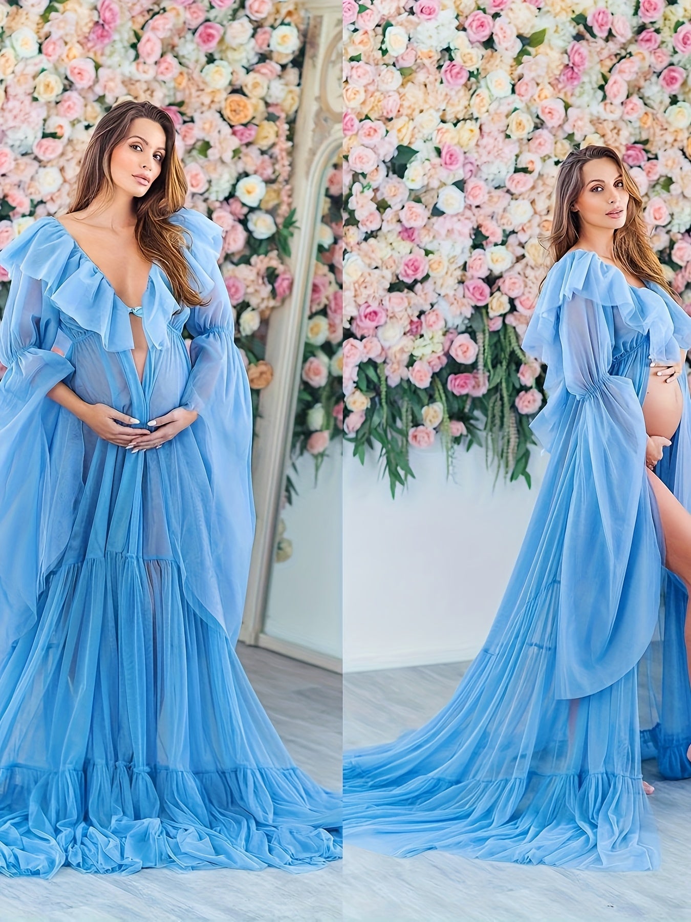 Fluffy Tulle Robe for Women Maternity Bridal Photoshoot