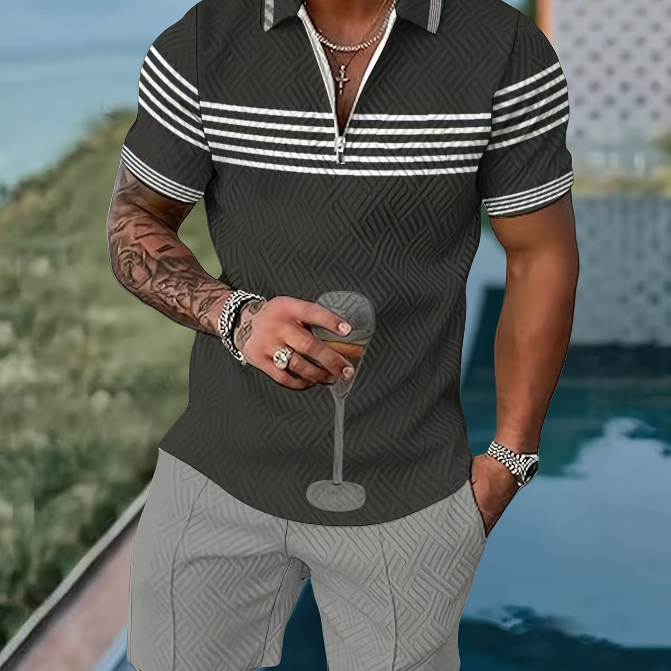 2Pc Men's Casual Sportswear Set 3D Printing T Shirt Shorts