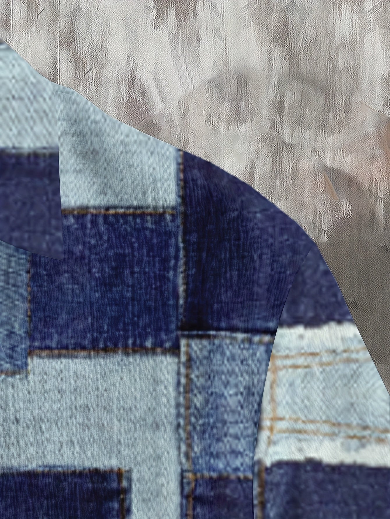 Casual Summer Shirt And Shorts Set For Men Faux Denim