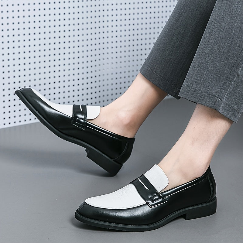 Stylish S Mens Dual Tone Loafers Slip On Formal Shoes